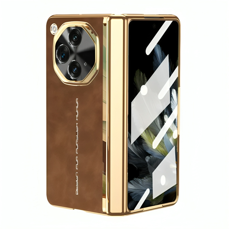 Electroplated Gold Edge Leather Case