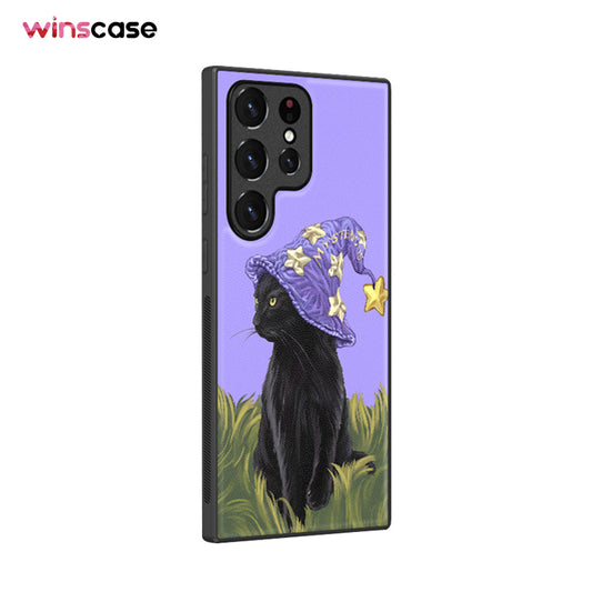 Samsung Series | Wizard Cat Leather Phone Case