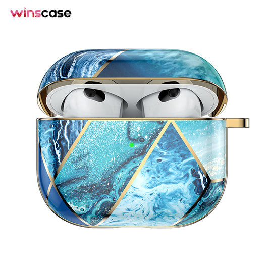 AirPods | Luxury Gold Blue Marble Case