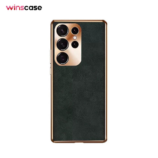 Samsung Series | High-End Luxury Metal Lens Leather Phone Case