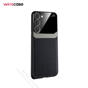 Samsung Series | Contrast Color Stitching Leather Phone Case