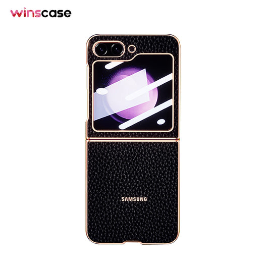 Samsung Galaxy Z Flip Series | Luxury Electroplated Mobile Phone Leather Case