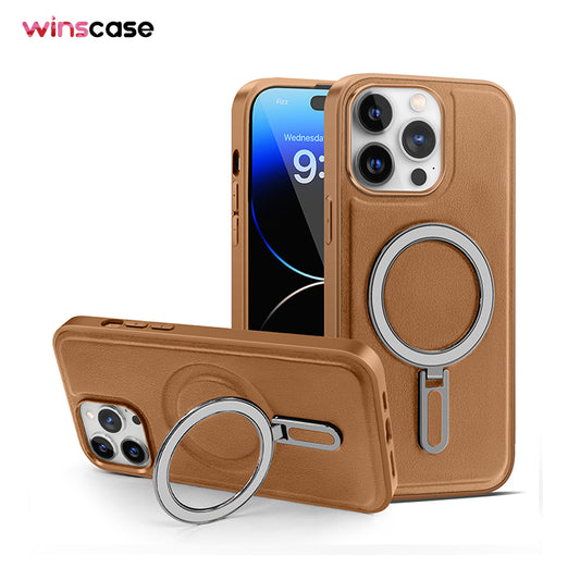 iPhone MagSafe Series | Foldable Stand Leather Phone Case