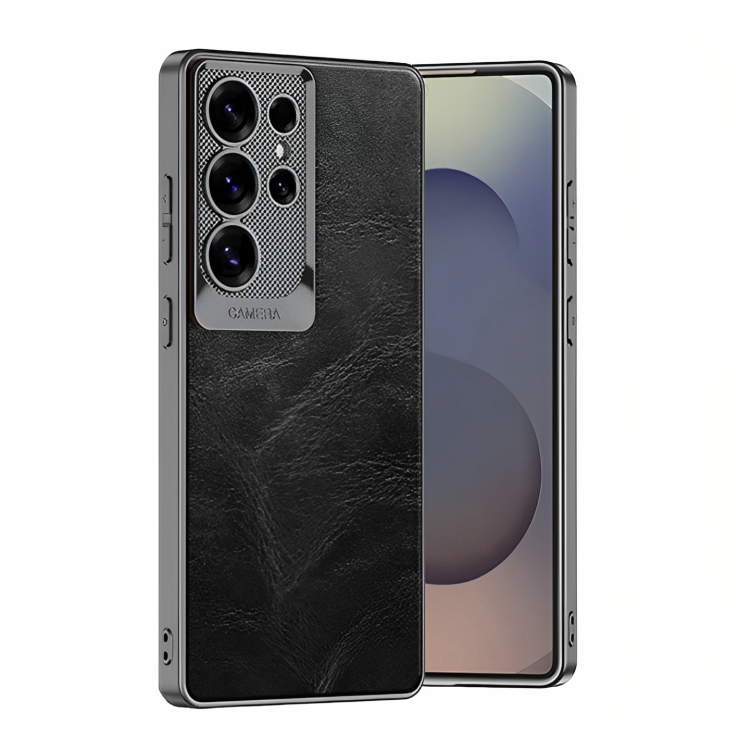 Metal Lens Ring Leather Case