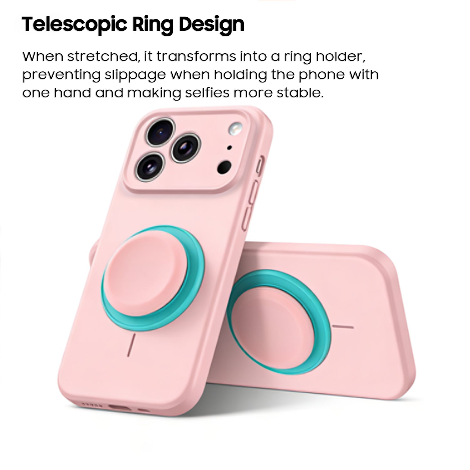 Solid Color Liquid Silicone Case with Kickstand