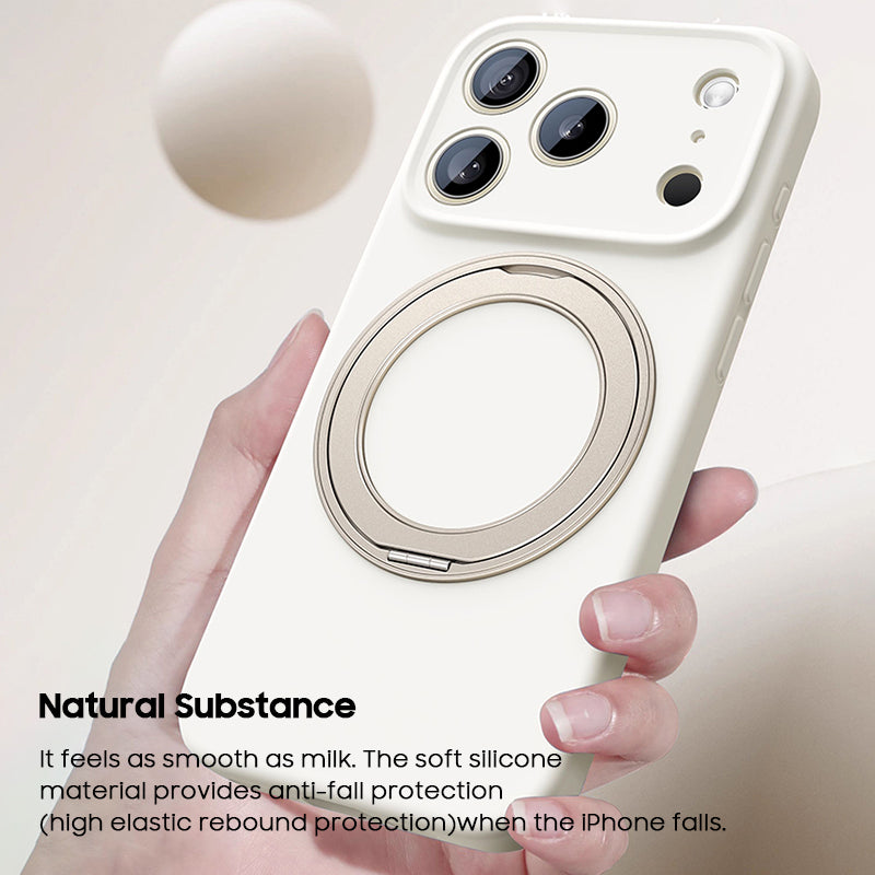 Rotating Bracket Liquid Silicone Case with MagSafe