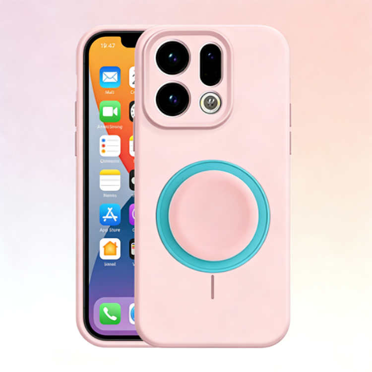 Solid Color Liquid Silicone Case with Kickstand