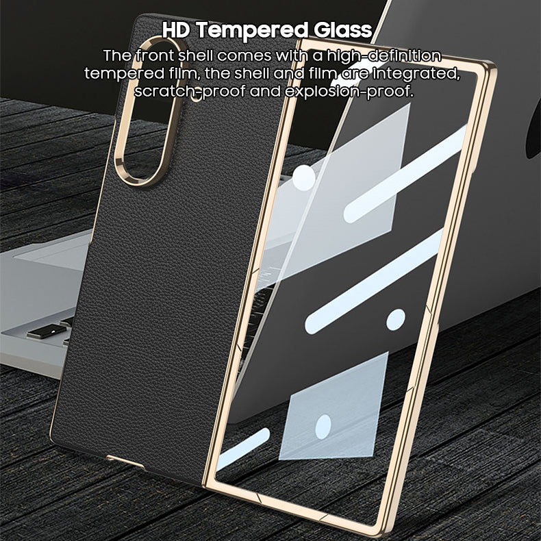 Electroplated Gold-Edged Leather Case