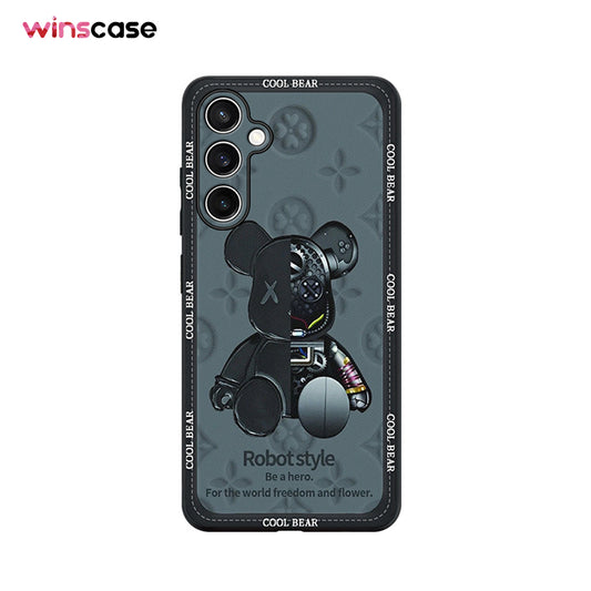 Samsung Series | Fashion BE@RBRICK Leather Printed Phone Case