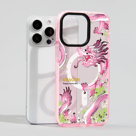 iPhone MagSafe Series | Original Design Creative Pink Dragon Mobile Phone Case