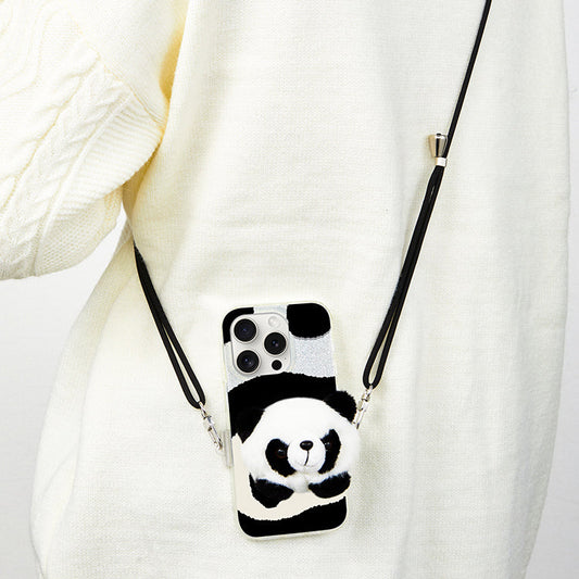 iPhone Lanyard Series | Original Cute Panda Back Clip Phone Case