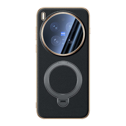 Rotating Ring Leather Case with MagSafe