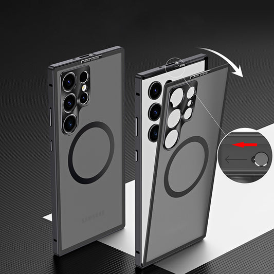 Samsung-Serie | Magnetische Handyhülle aus Metall und Milchglas