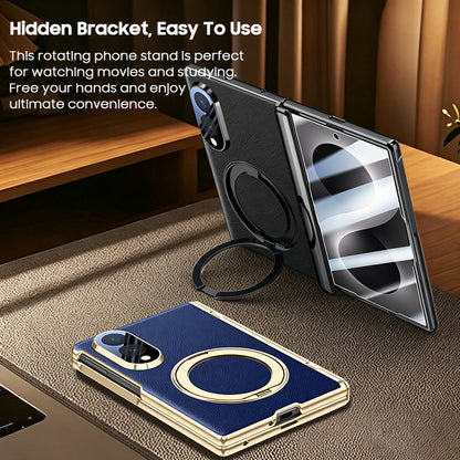 Rotatable Ring Kickstand Leather Case with MagSafe