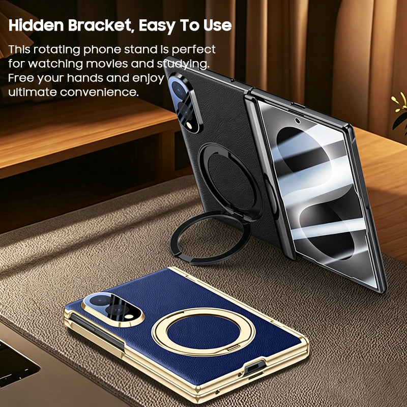 Rotatable Ring Kickstand Leather Case with MagSafe