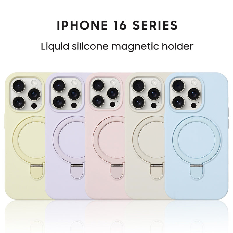 iPhone MagSafe Series | Liquid Silicone Foldable Stand Phone Case