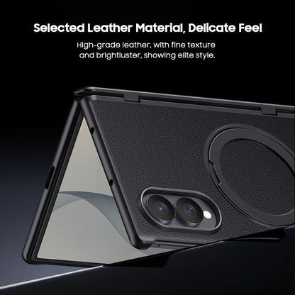 Premium Leather Cover with Magnetic Ring Kickstand