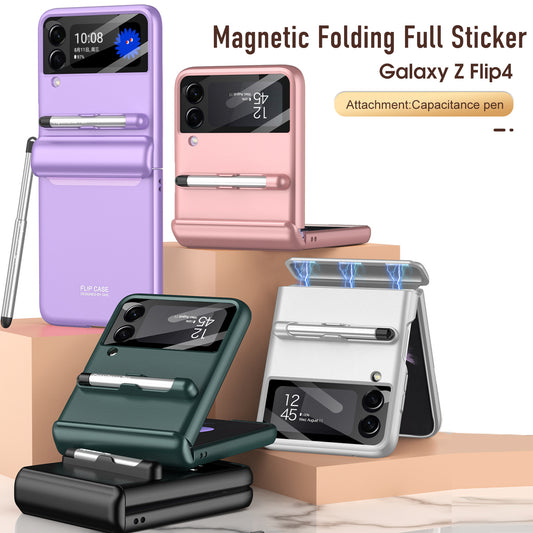 Samsung Series | Galaxy Z Flip4 Magnetic Folding Hinge Phone Case With Pen Holder