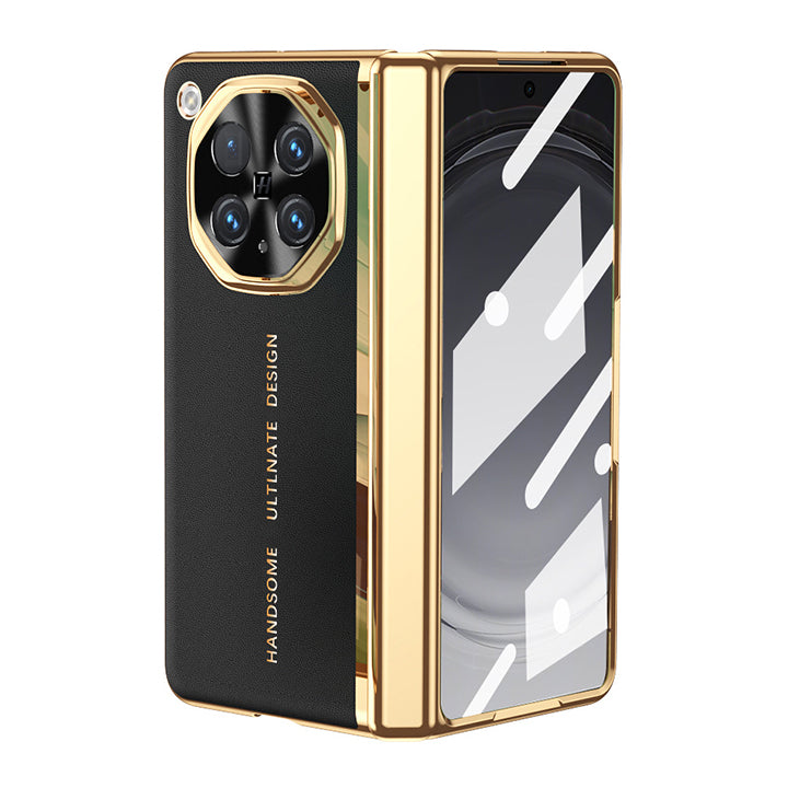 Electroplated Gold Edge Leather Case