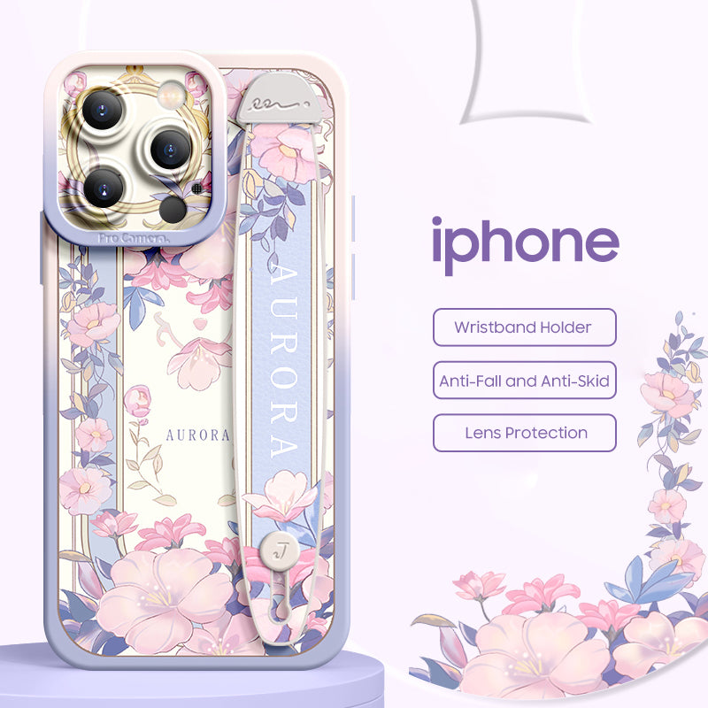 iPhone Series | “Flower Series”  Liquid Silicone Wristband Phone Case