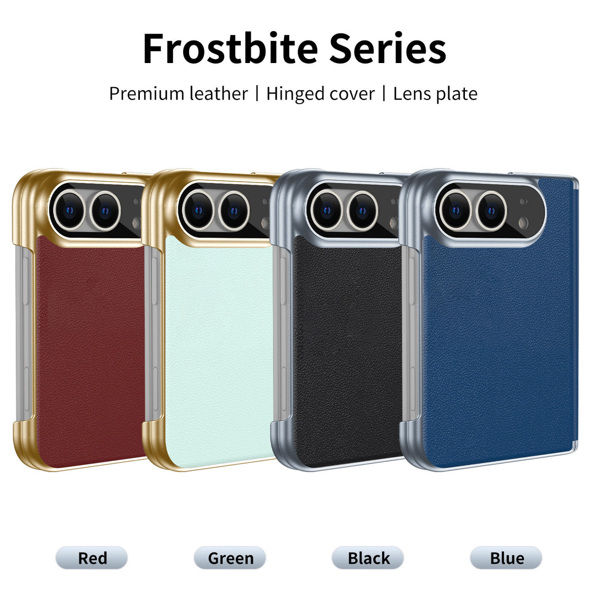 Full-Coverage Hinged Protective Electroplated Leather Case