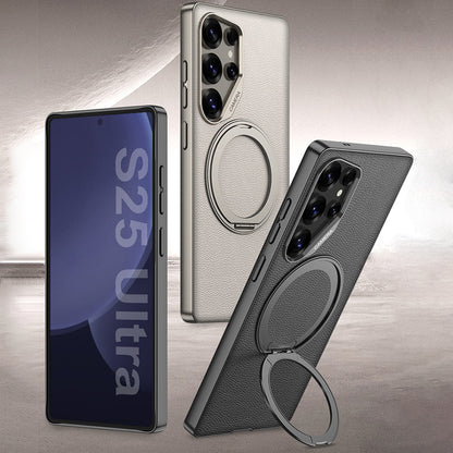 Rotating Ring Leather Case with MagSafe