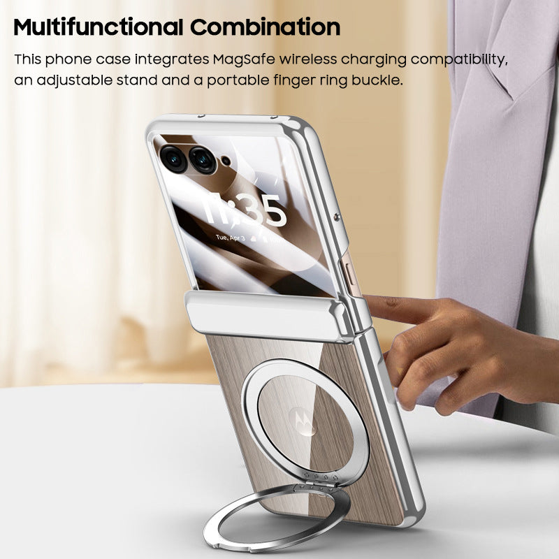 Rotating Bracket Electroplated Clear Case with MagSafe