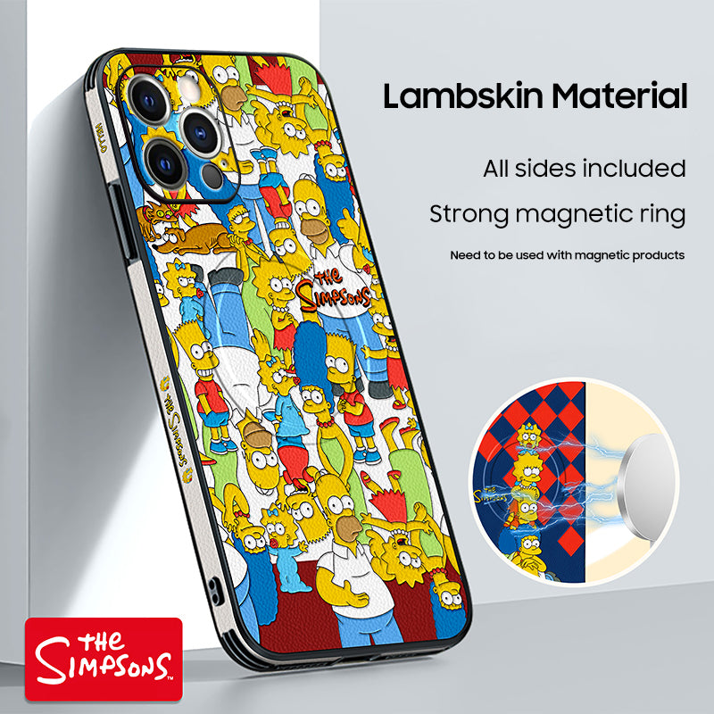 iPhone MagSafe Series | "The Simpsons" Cartoon Leather Phone Case
