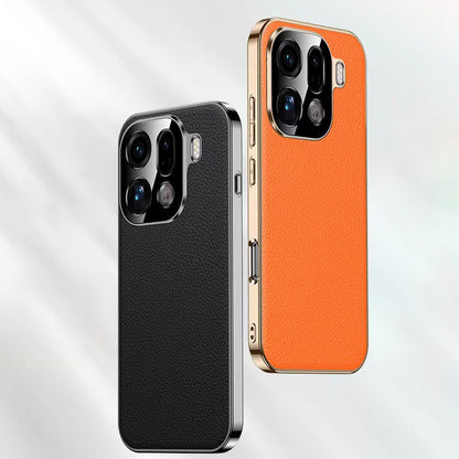 Electroplated Genuine Leather Pebbled Case