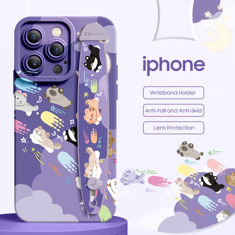 iPhone Series | “Cute Animals”  Liquid Silicone Wristband Phone Case