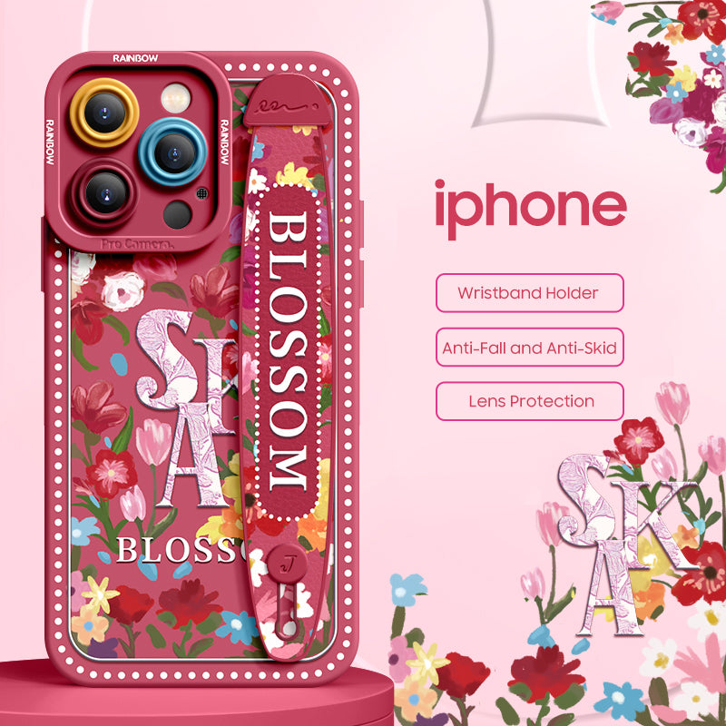 iPhone Series | “Flower Series”  Liquid Silicone Wristband Phone Case