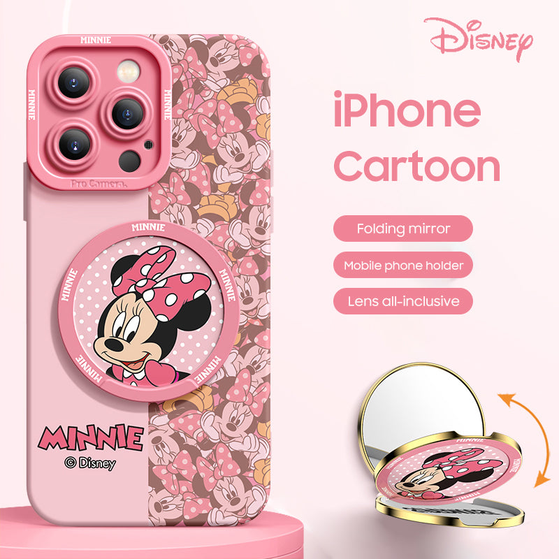 iPhone Mirror Bracket Series |"Disney” Cartoon Silicone Liquid Phone Case