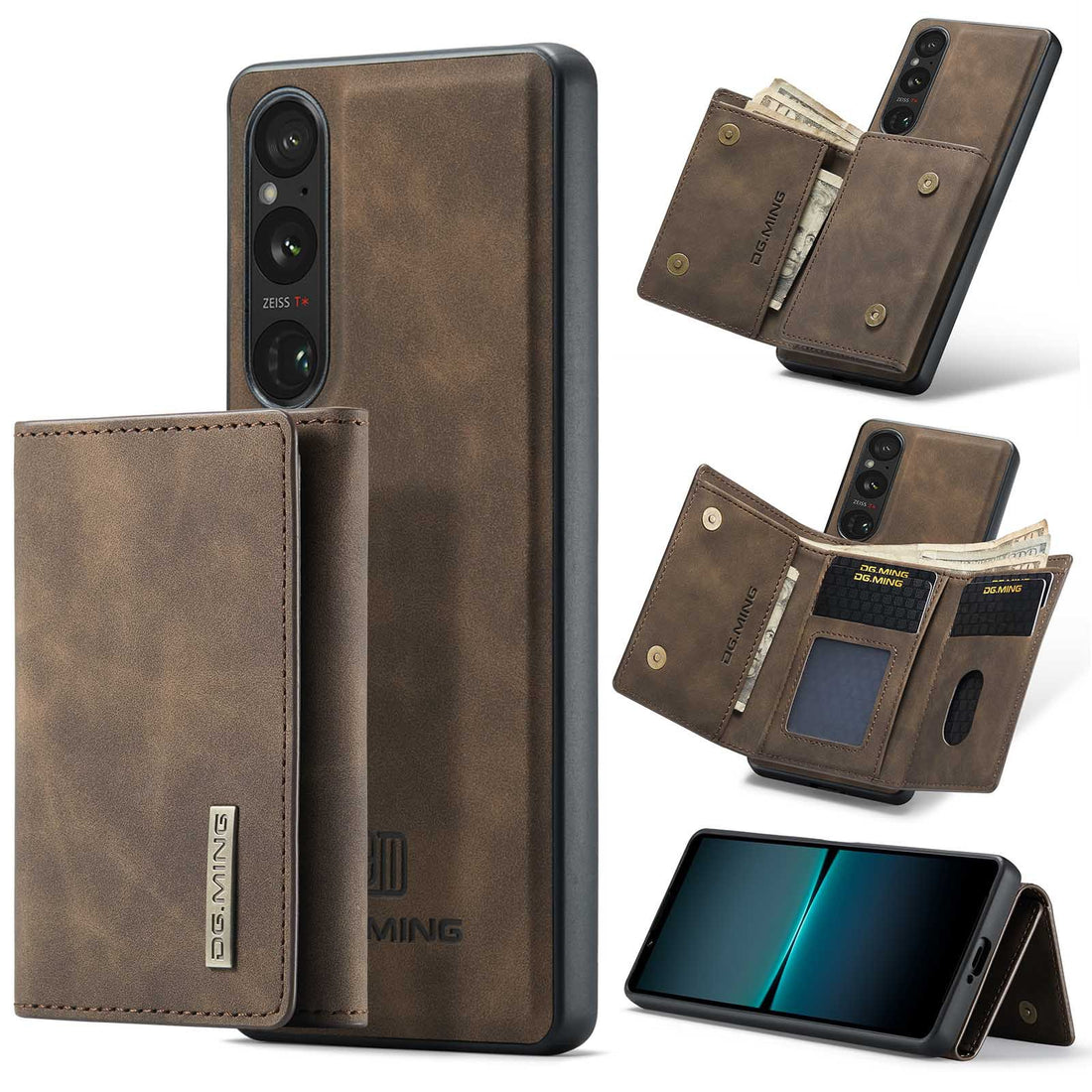 Sony Series | Card Holder Folding Leather Case