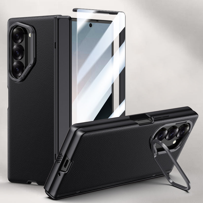 Samsung Galaxy Z Fold6 | Lens Holder Luxury Leather Case