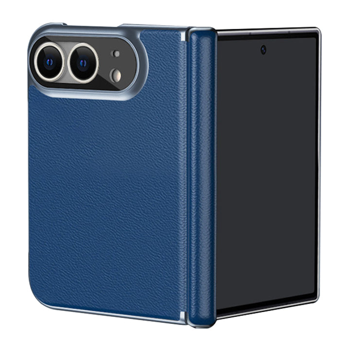 Full-Coverage Hinged Protective Electroplated Leather Case