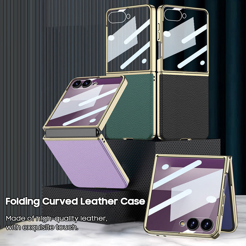 Electroplated Gold-Edged Leather Case