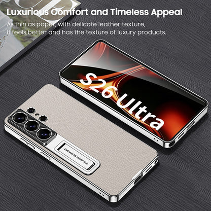 Electroplated Silver-Edged Business Leather Case