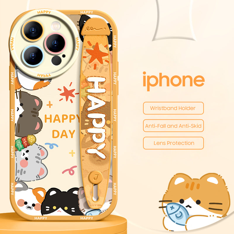 iPhone Series | “Cute Animals”  Liquid Silicone Wristband Phone Case