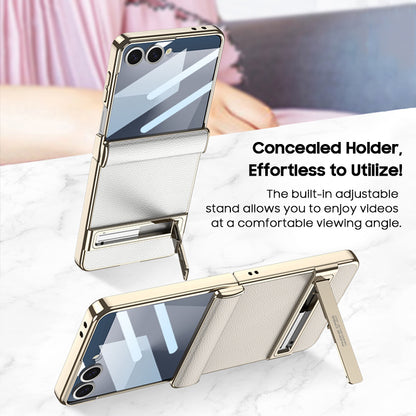 Invisible Bracket Leather Case