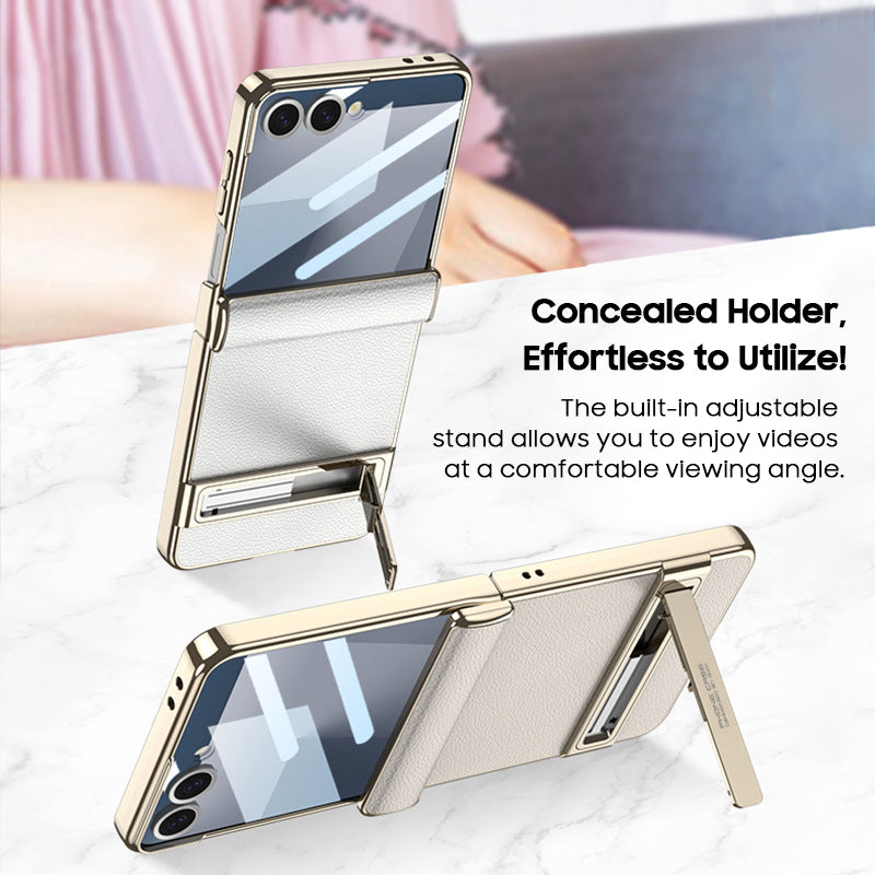 Invisible Bracket Leather Case
