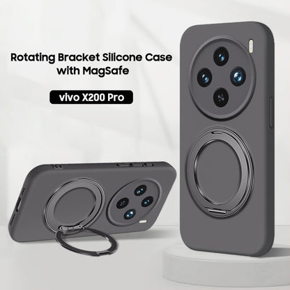 Rotating Bracket Silicone Case with MagSafe
