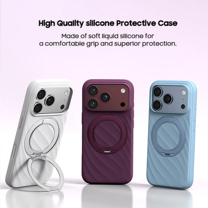 Ripple Texture Magsafe Case with Ring Kickstand