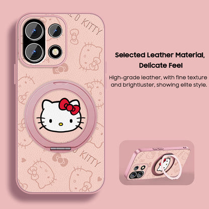 Rotating Ring Leather Case with Lanyard