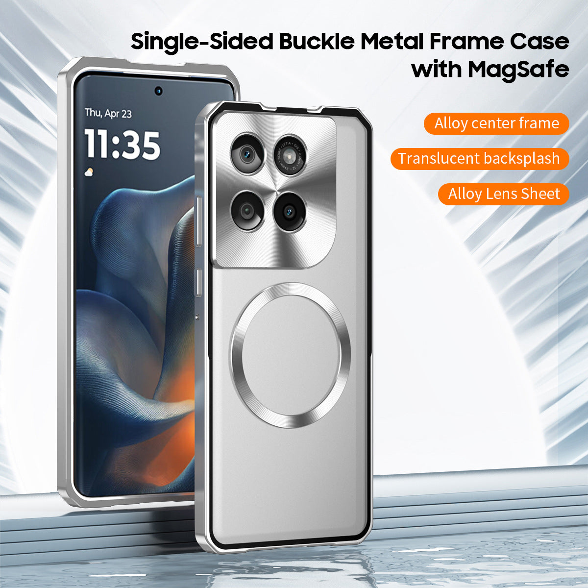 Single-Sided Buckle Metal Frame Case with MagSafe