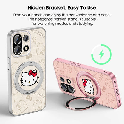 Rotating Ring Leather Case with Lanyard