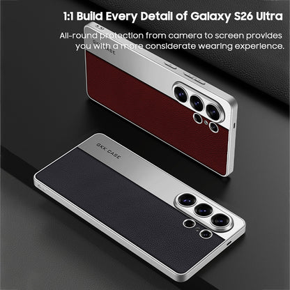 Cool Electroplated Leather Spliced Case