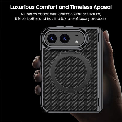 Built-in Magnetic Rotating Ring Kickstand Leather Case
