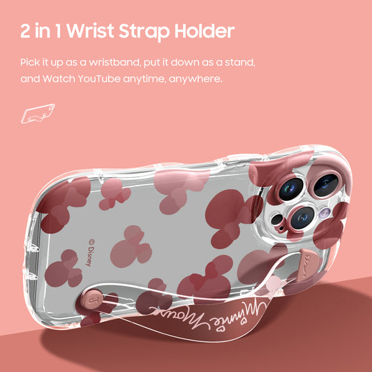 iPhone Series | Cartoon Disney Design Anti-fall Soft Silicone Transparent Wristband Phone Case