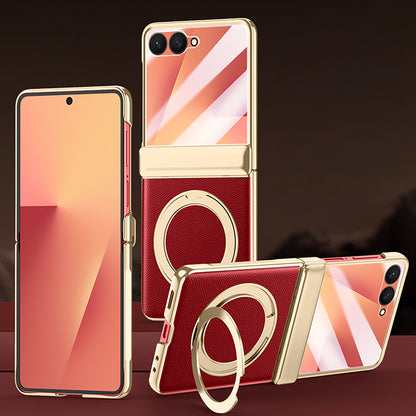 360° Rotating kickstand Leather Case with MagSafe