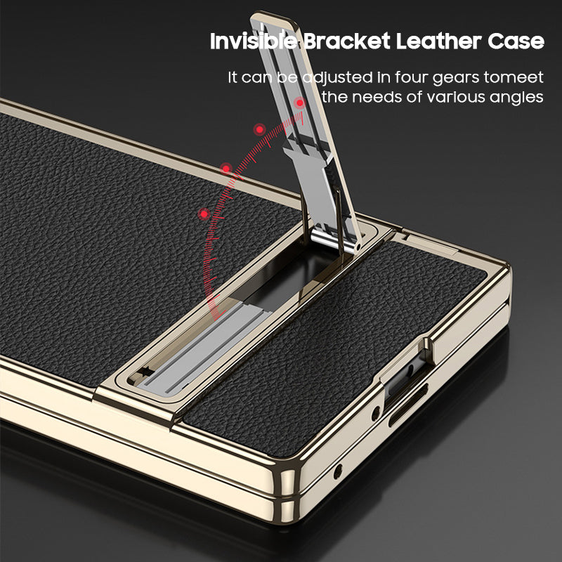 Folding Stand Business Leather Case